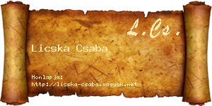 Licska Csaba névjegykártya